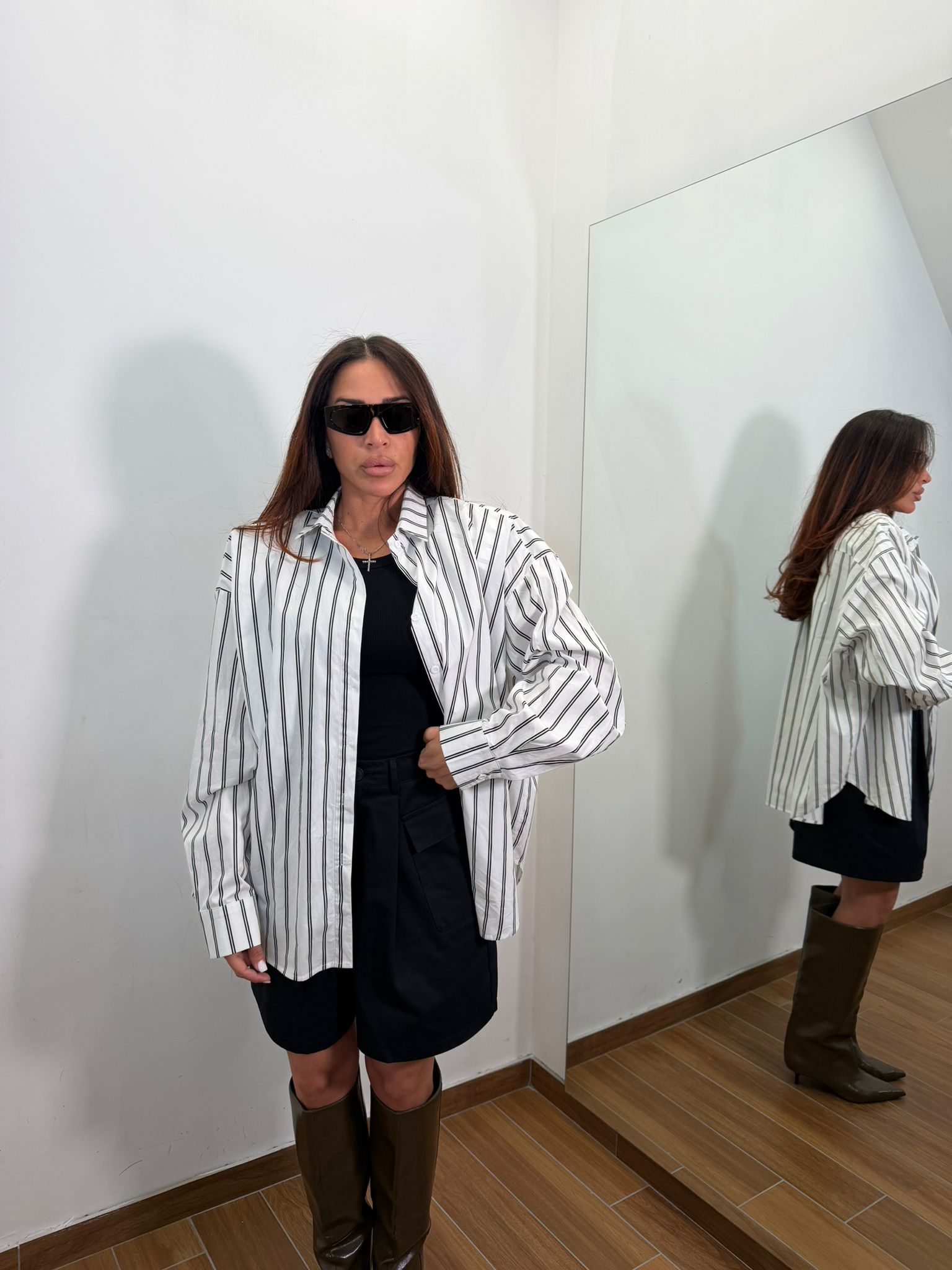 Bermuda in cotone nero