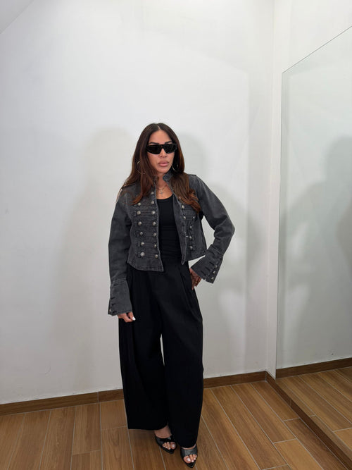 Pantalone effetto denim Black