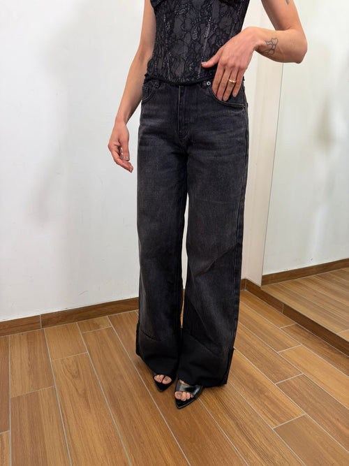 Jeans Wide Leg Black