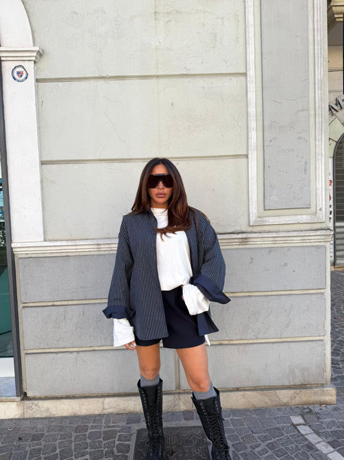 Camicione Double Face Navy