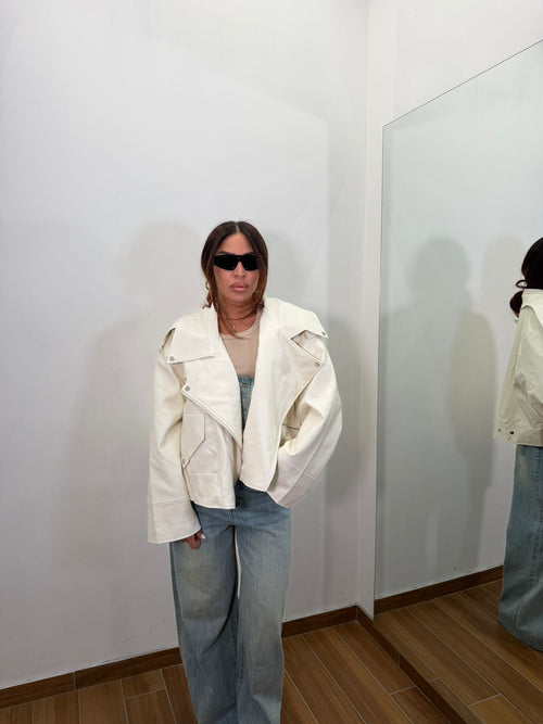 Jacket in Ecopelle Cream