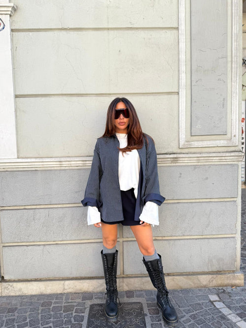 Camicione Double Face Navy