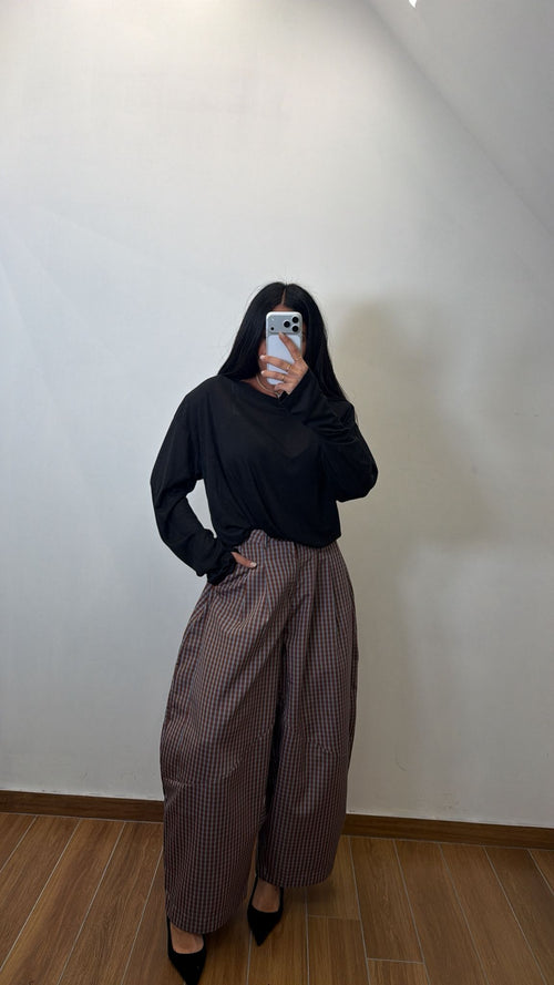 Pantalone a quadrettini Grey