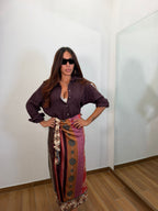 Camicia in Lino prugna
