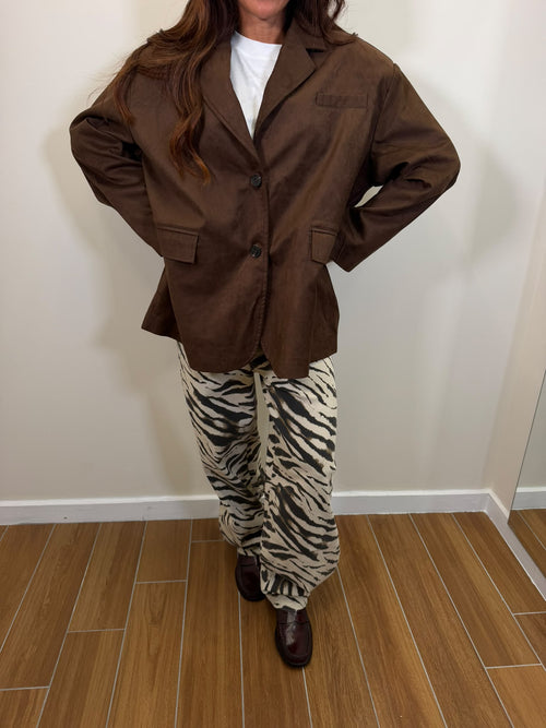 Blazer in suede Brown