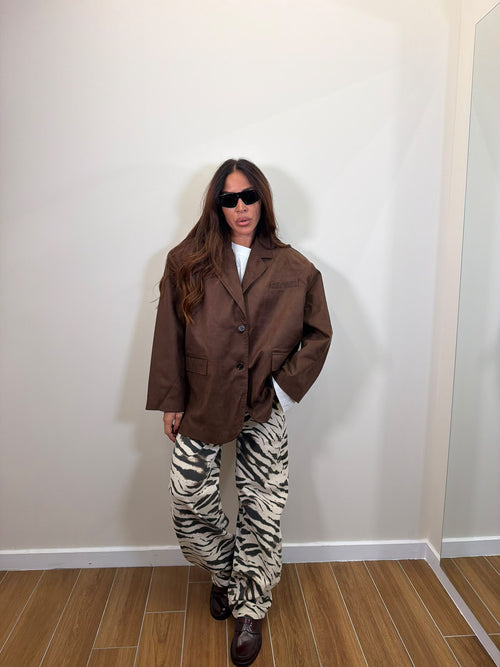 Blazer in suede Brown