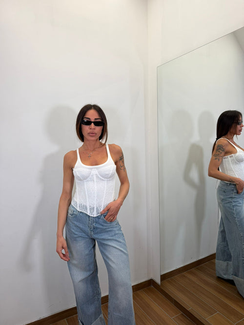 Jeans Wide Leg Chiaro