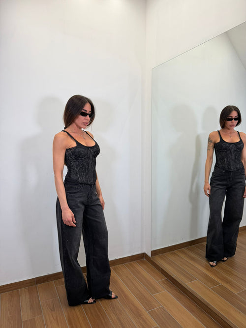 Jeans Wide Leg Black