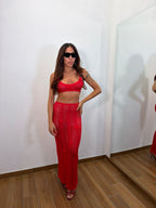 Coord-set crochet red