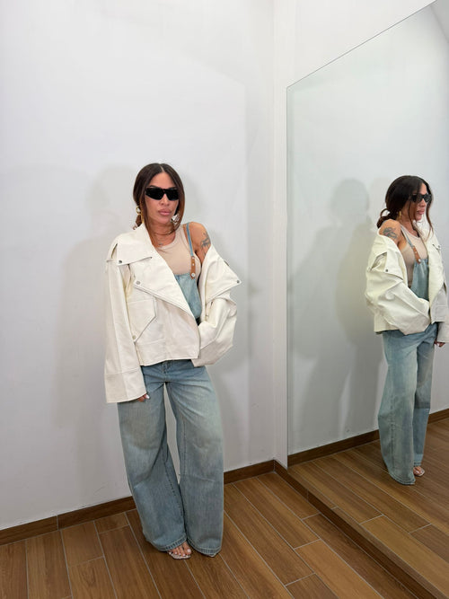 Jacket in Ecopelle Cream