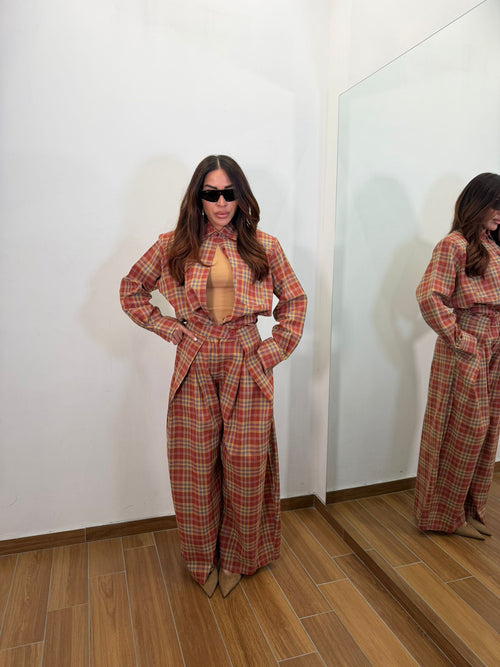 Pantalone a quadri Mina