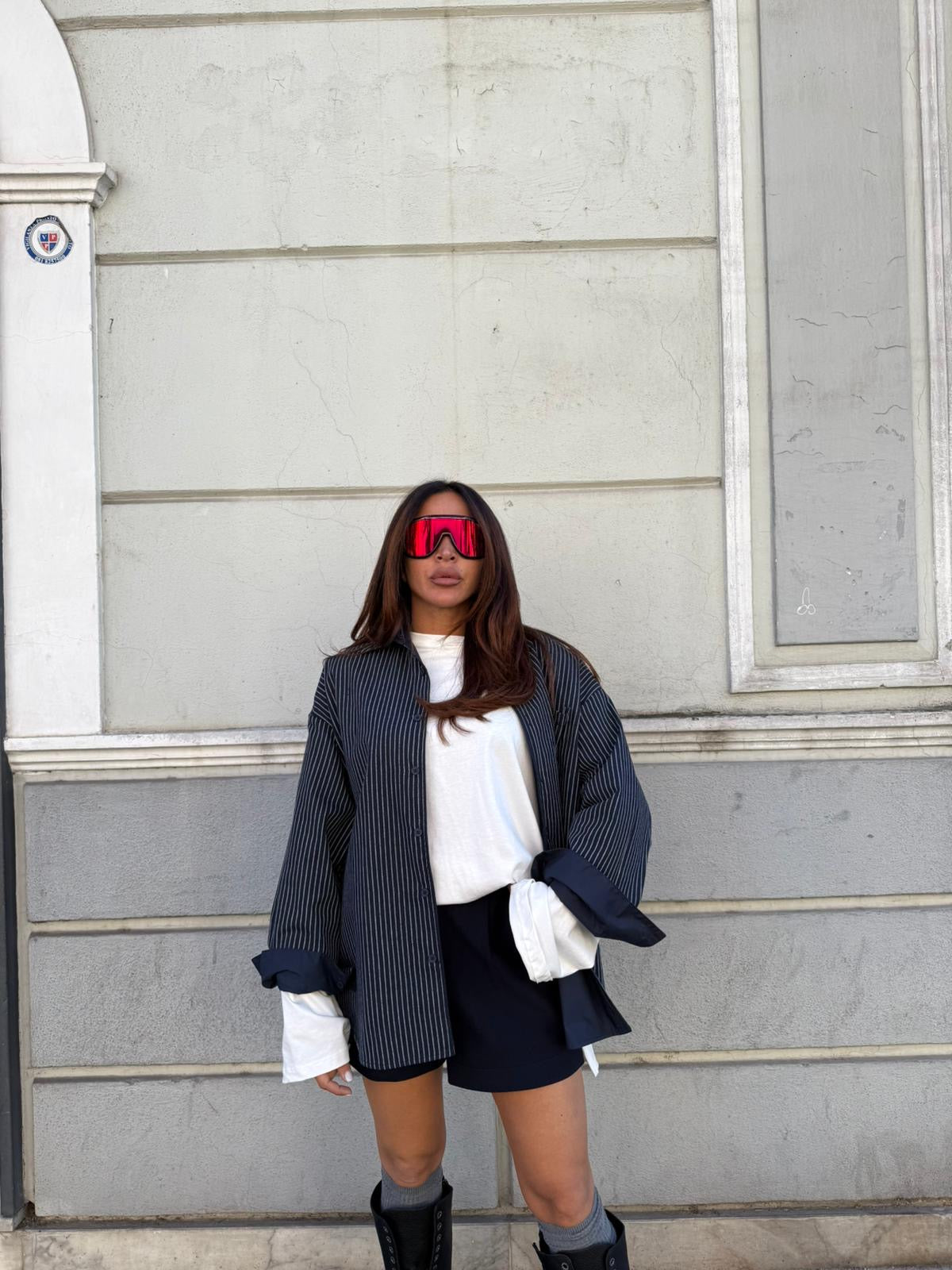 Camicione Double Face Navy