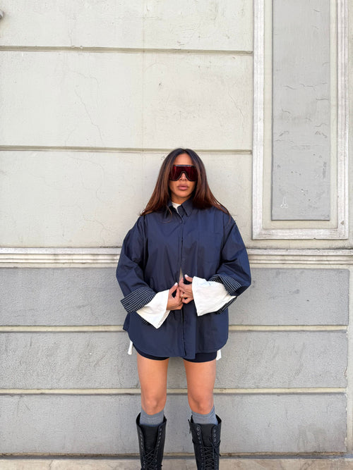 Camicione Double Face Navy