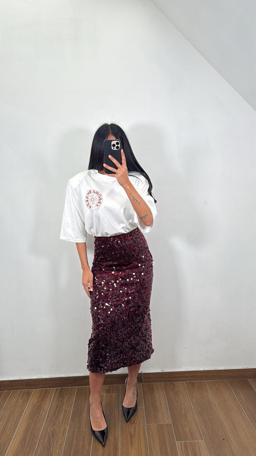 T-shirt Tyson White & Bordeaux