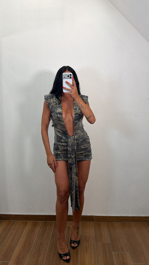 Mini Dress Military